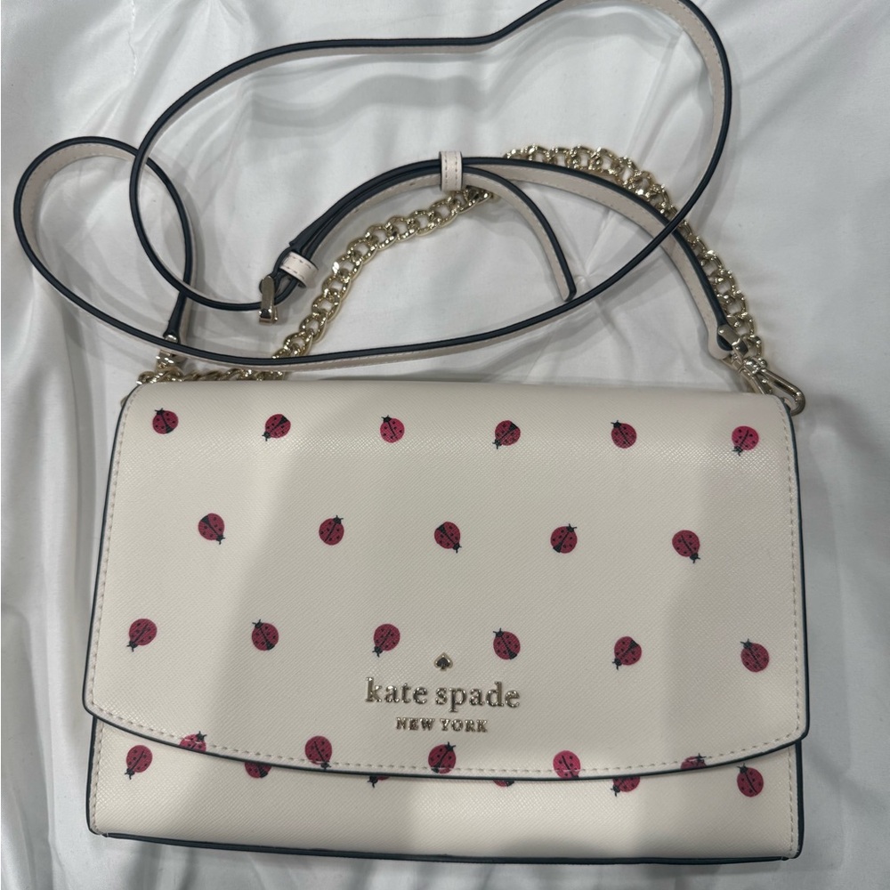 Kate Spade Cream and Pink Ladybug Crossbody Bag